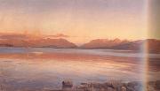 Johann Gottfried Steffan Evening Twilight at the Lake of Zurich (nn02) USA oil painting reproduction